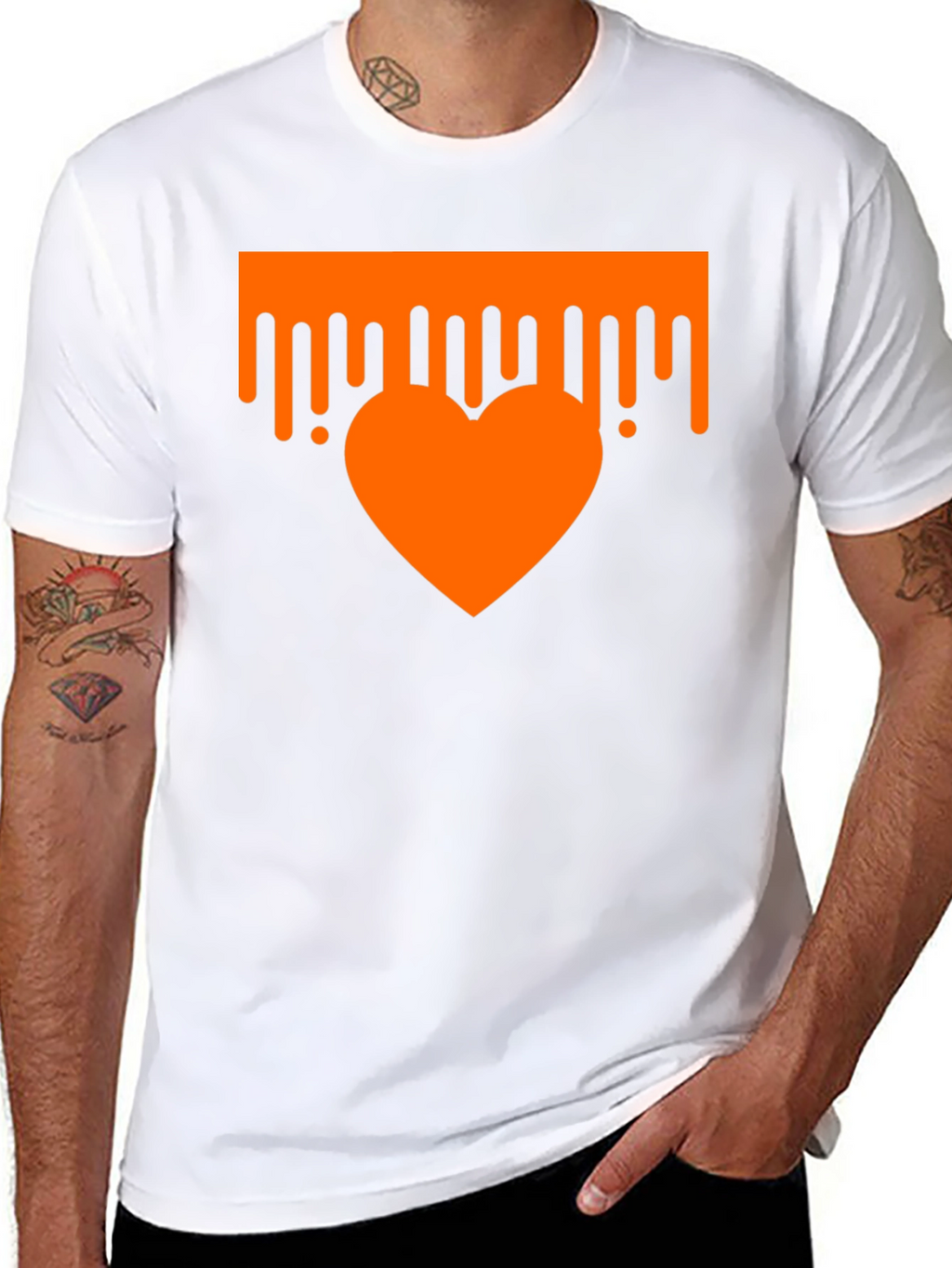 Dripping Heart Graphic Tee - Trendy Black T-Shirt