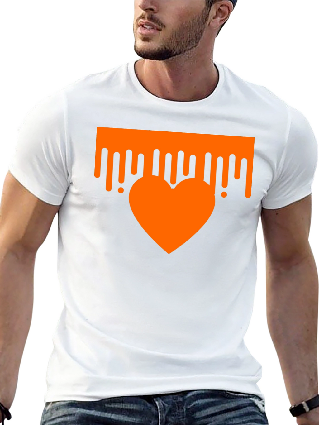 Dripping Heart Graphic Tee - Trendy Black T-Shirt