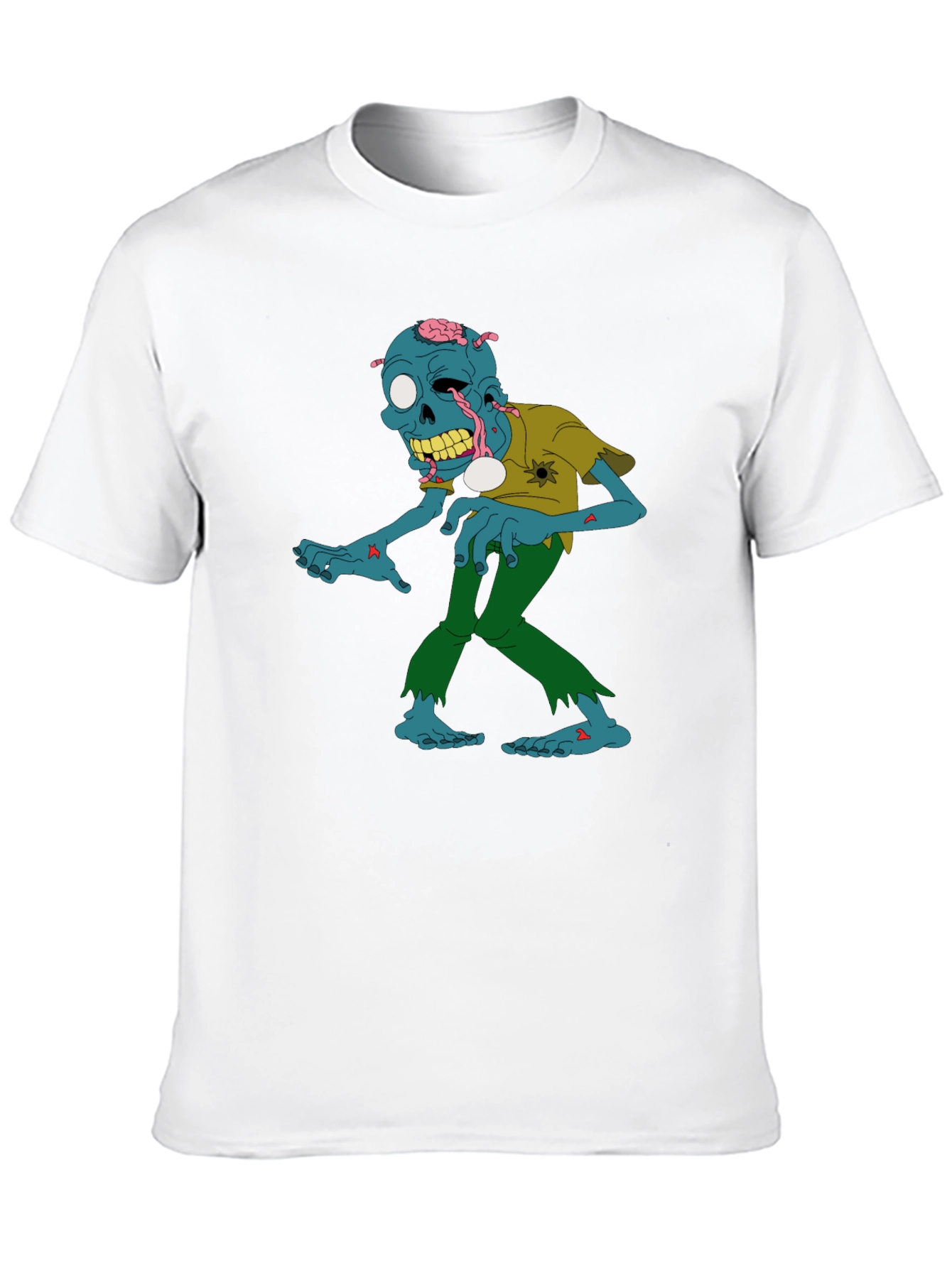 Zombie Cartoon Graphic Black T-Shirt