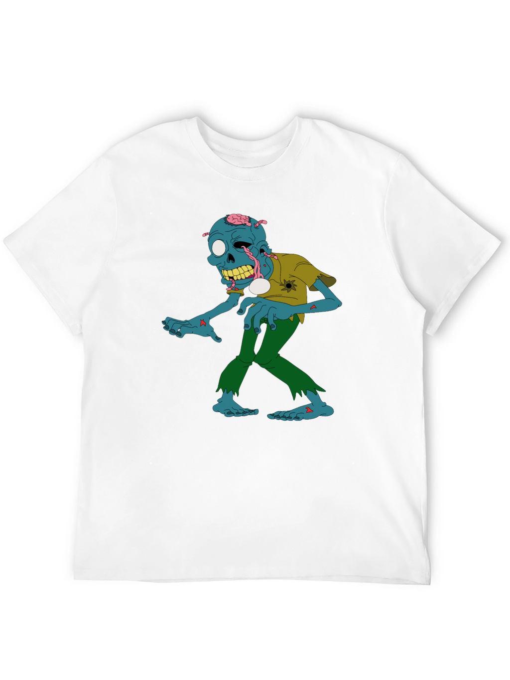 Zombie Cartoon Graphic Black T-Shirt
