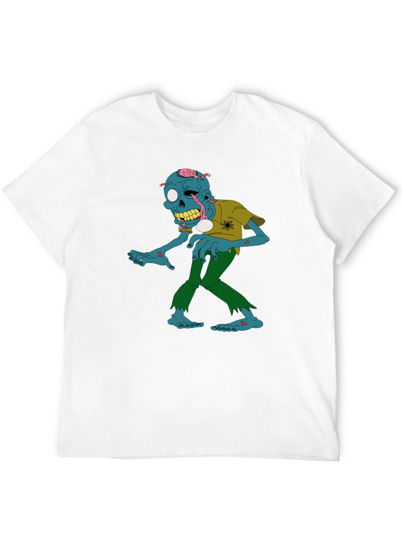 Zombie Cartoon Graphic Black T-Shirt
