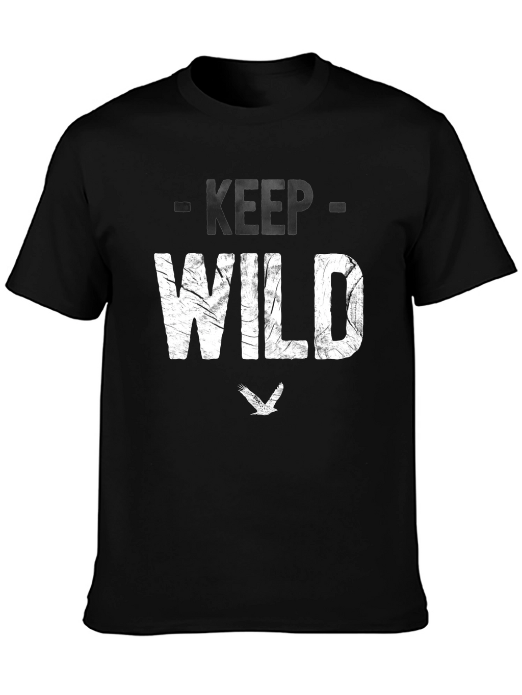 Keep Wild Graphic Tee - Black Cotton Blend
