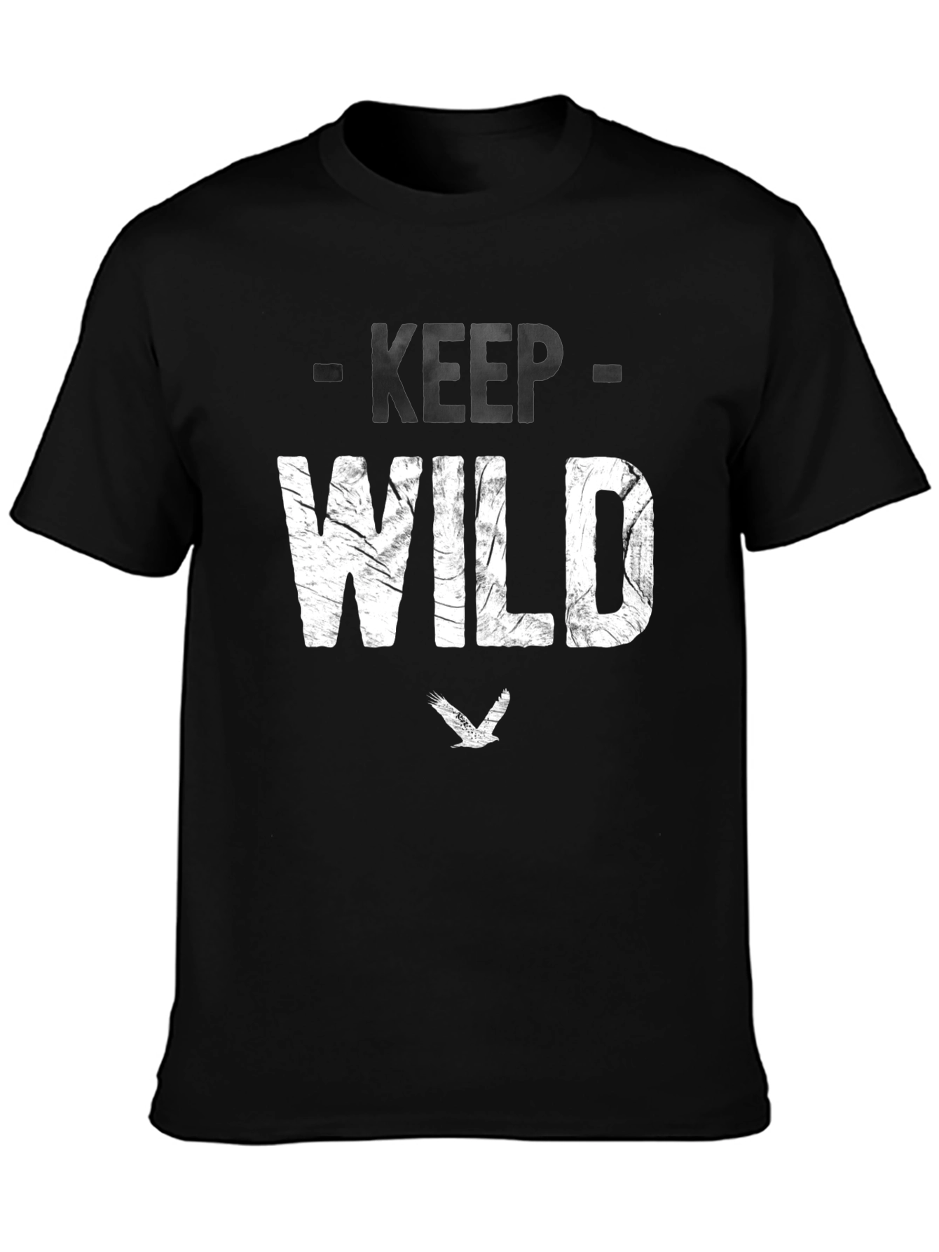 Keep Wild Graphic Tee - Black Cotton Blend
