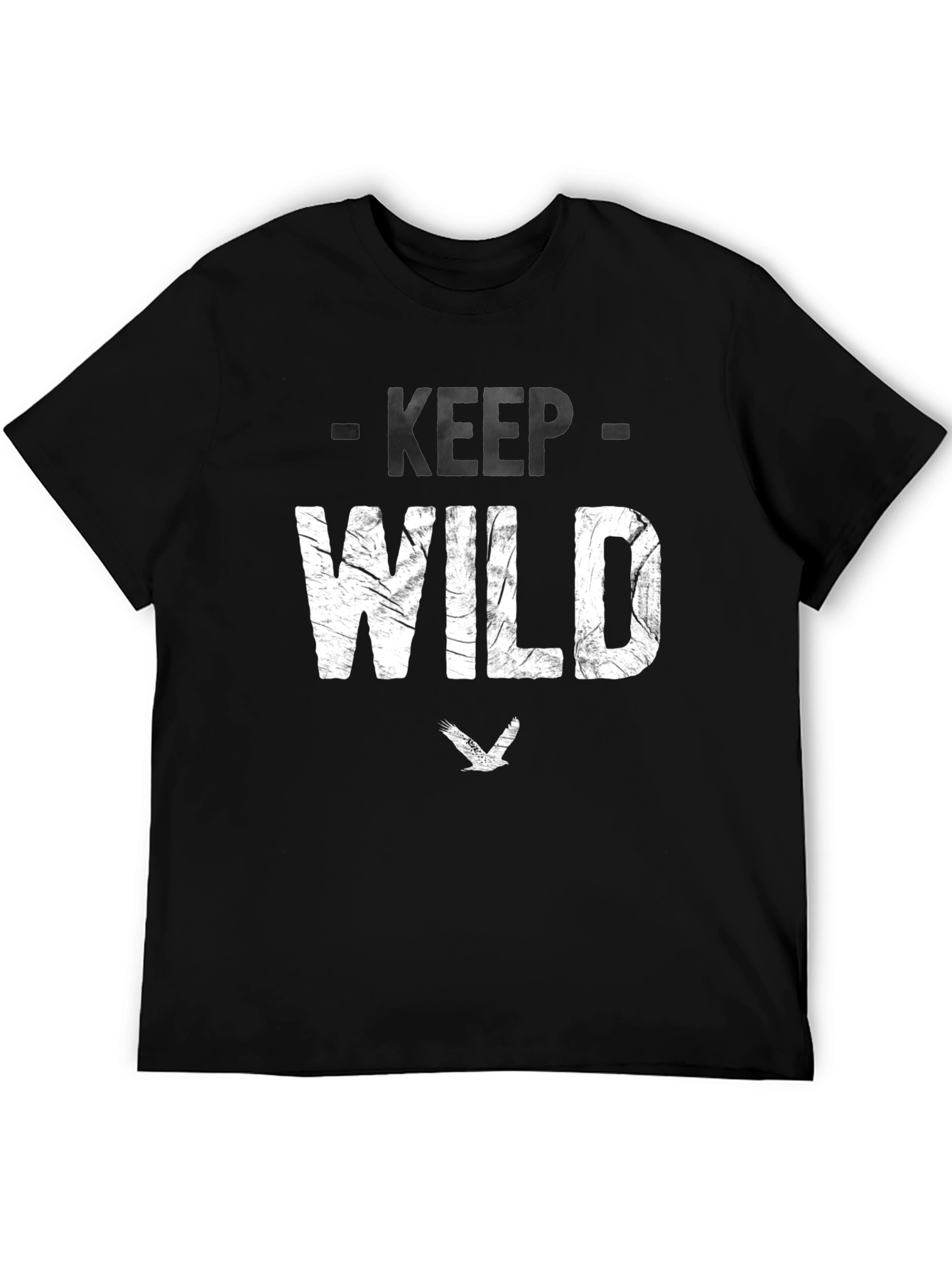 Keep Wild Graphic Tee - Black Cotton Blend