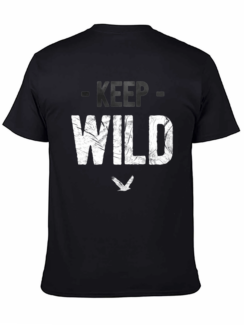 Keep Wild Graphic Tee - Black Cotton Blend