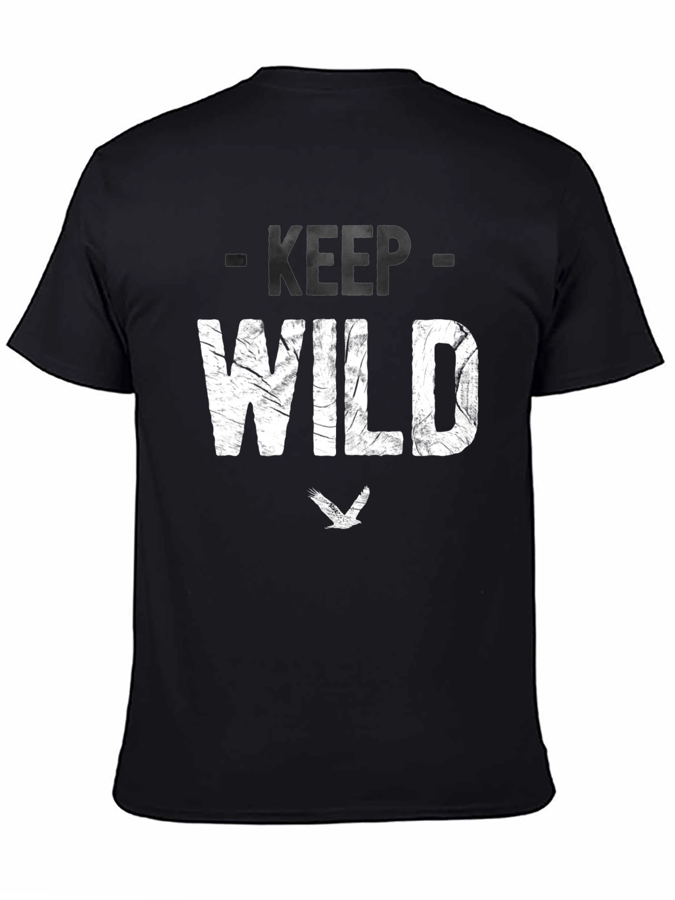 Keep Wild Graphic Tee - Black Cotton Blend