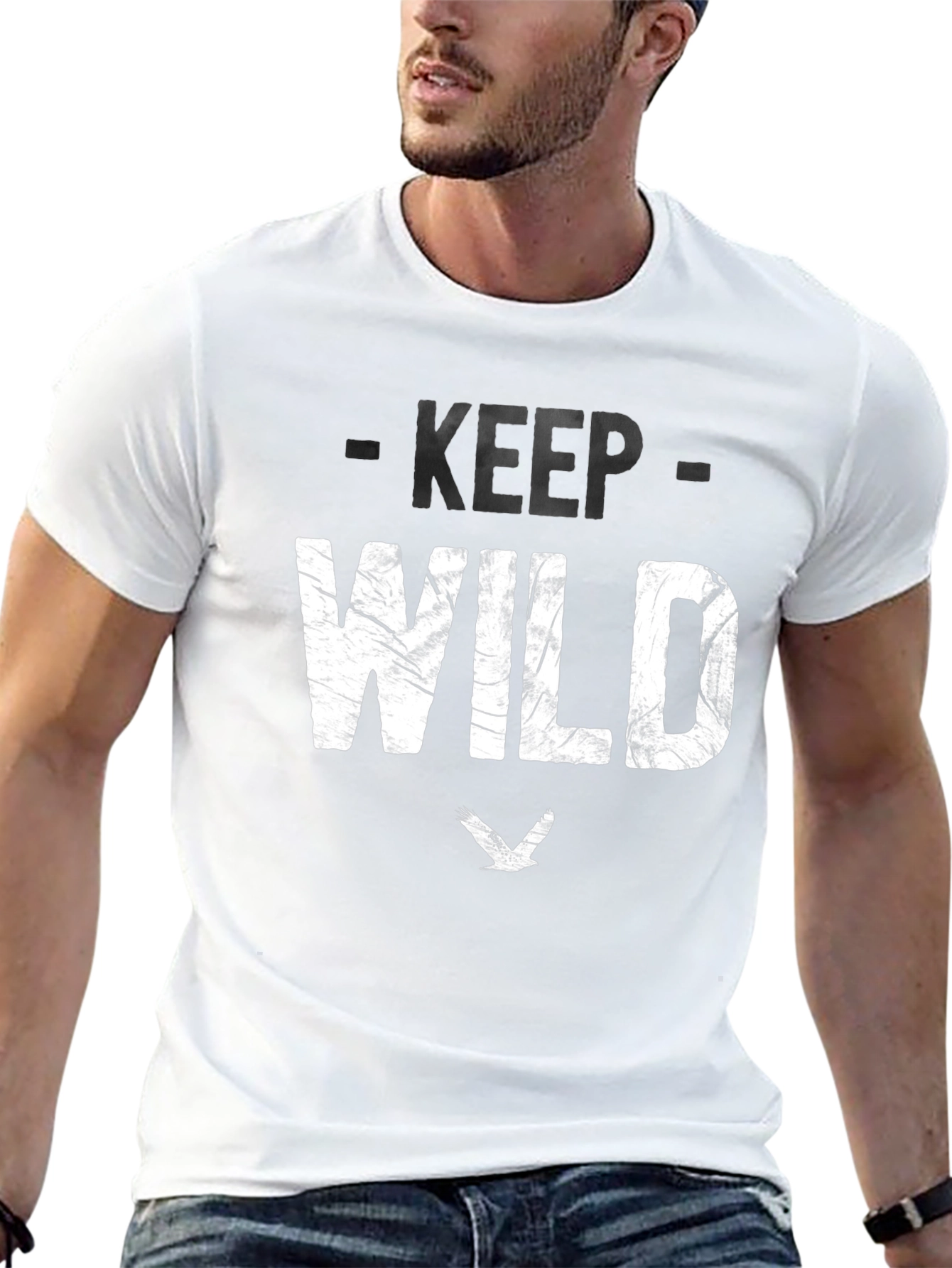 Keep Wild Graphic Tee - Black Cotton Blend