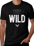 Keep Wild Graphic Tee - Black Cotton Blend