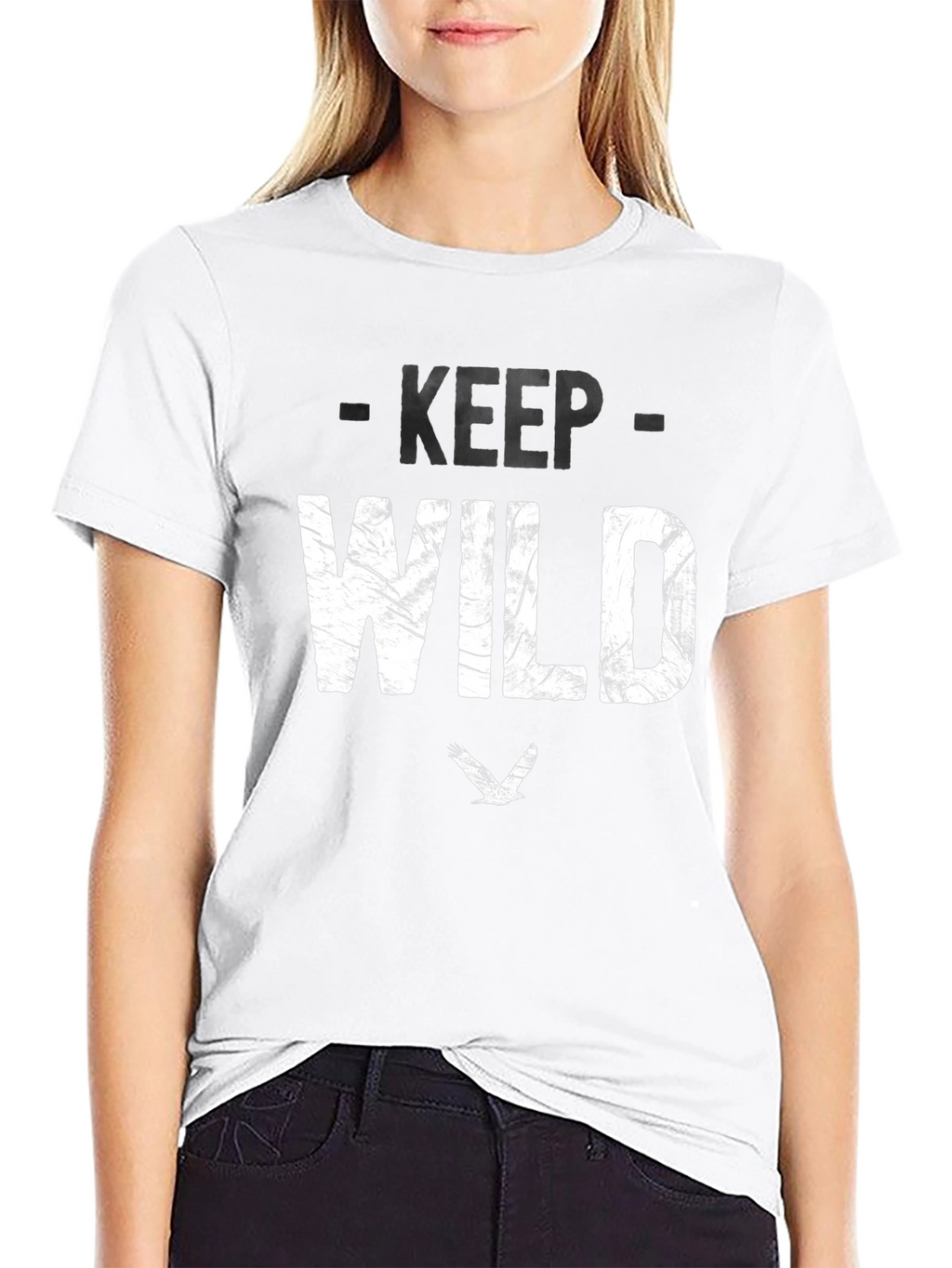 Keep Wild Graphic Tee - Black Cotton Blend