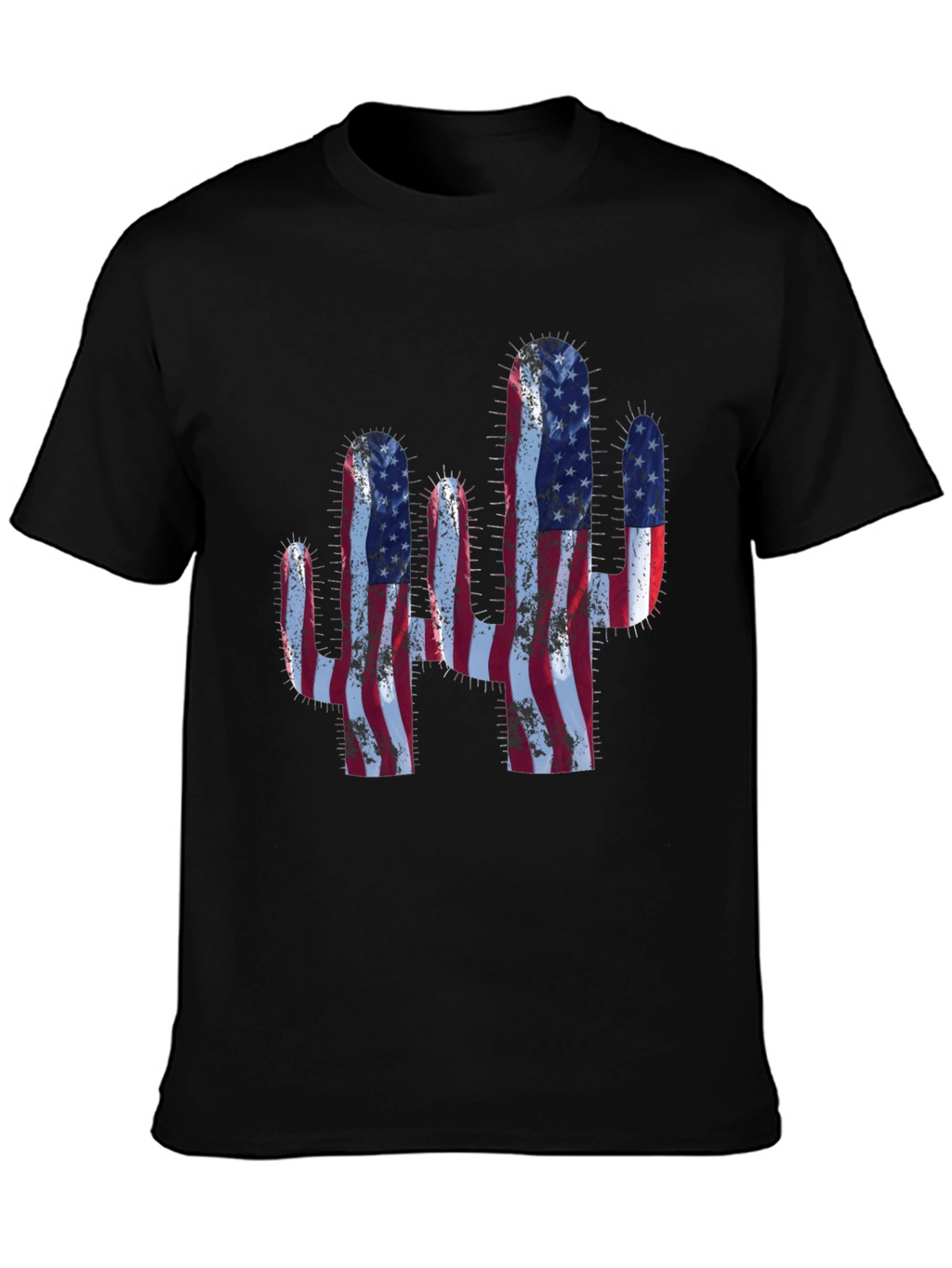 American Flag Cactus Graphic T-Shirt