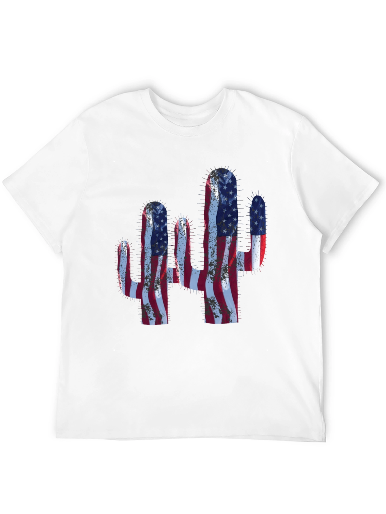 American Flag Cactus Graphic T-Shirt