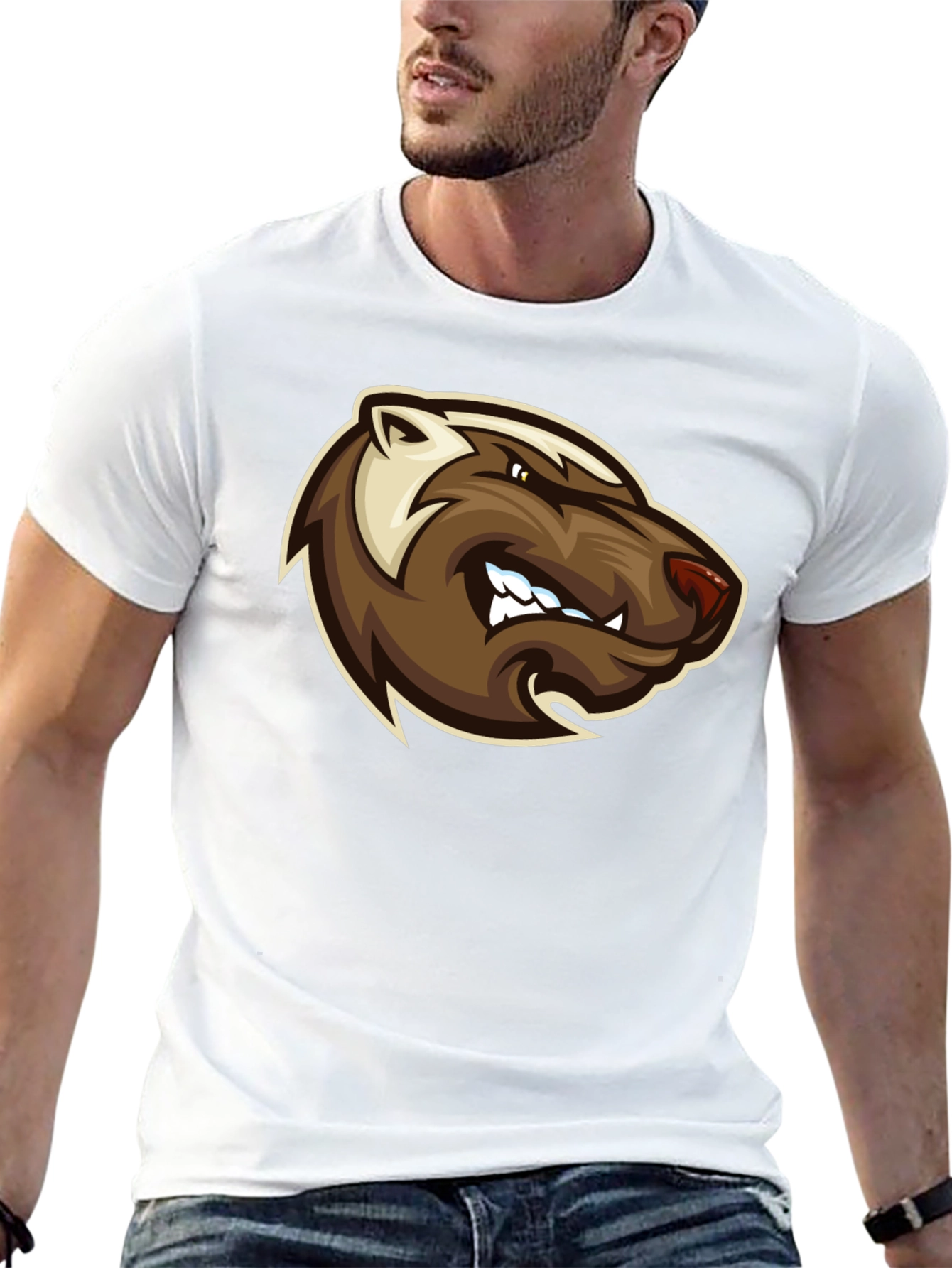 Angry Badger Graphic T-Shirt - Bold Black Tee