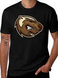 Angry Badger Graphic T-Shirt - Bold Black Tee