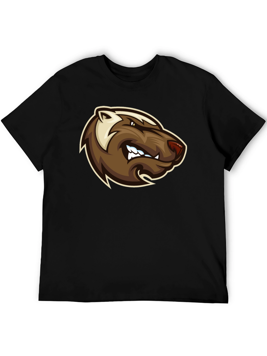 Angry Badger Graphic T-Shirt - Bold Black Tee