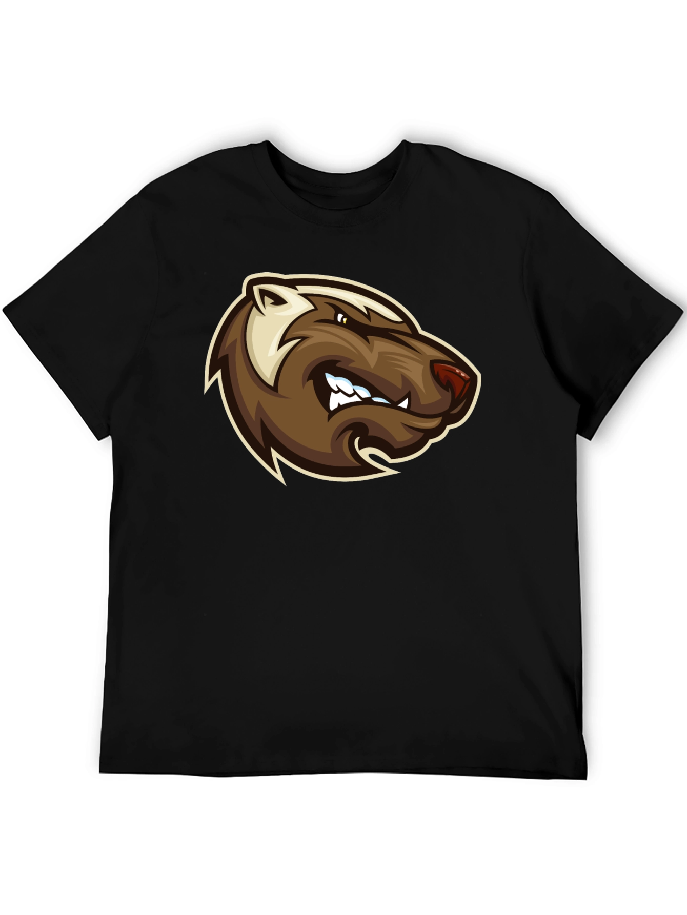 Angry Badger Graphic T-Shirt - Bold Black Tee