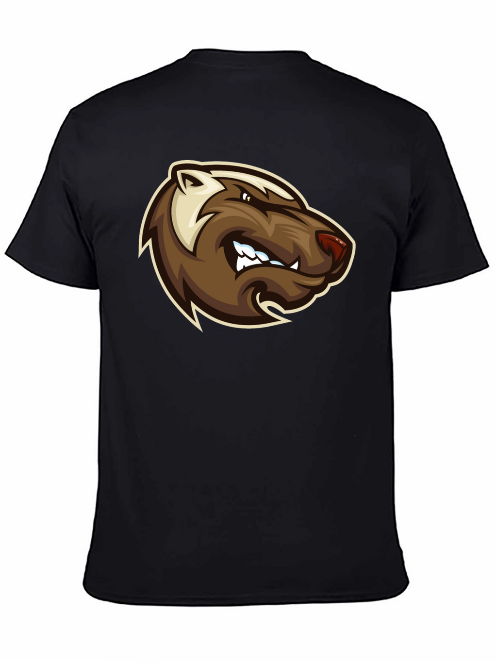 Angry Badger Graphic T-Shirt - Bold Black Tee