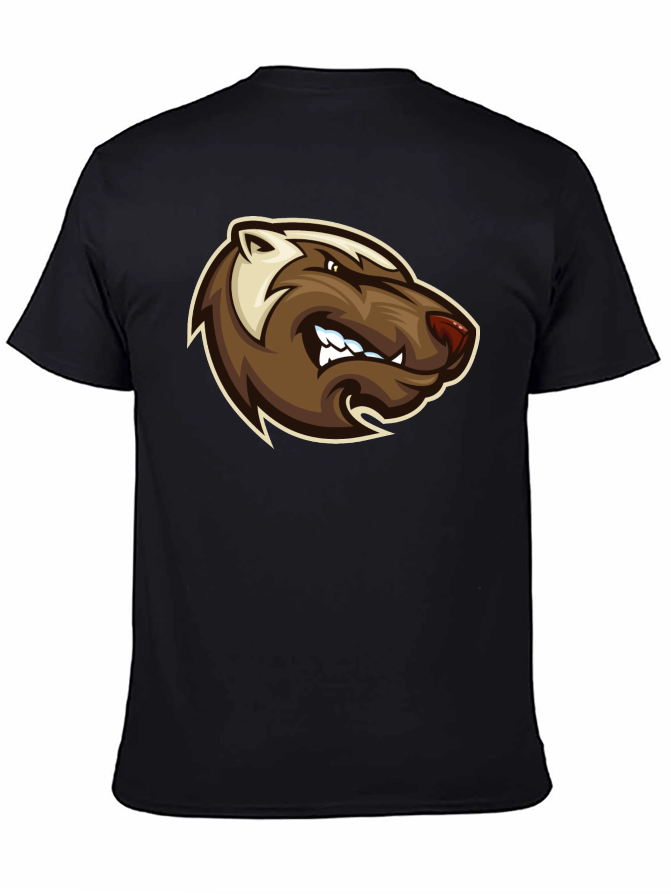 Angry Badger Graphic T-Shirt - Bold Black Tee