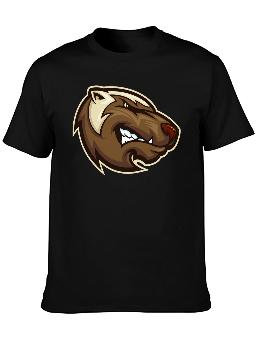 Angry Badger Graphic T-Shirt - Bold Black Tee