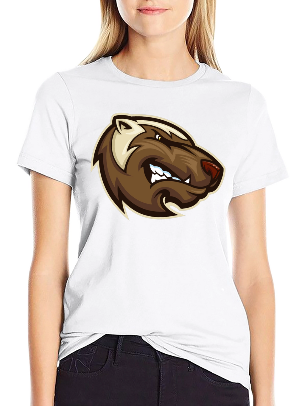 Angry Badger Graphic T-Shirt - Bold Black Tee