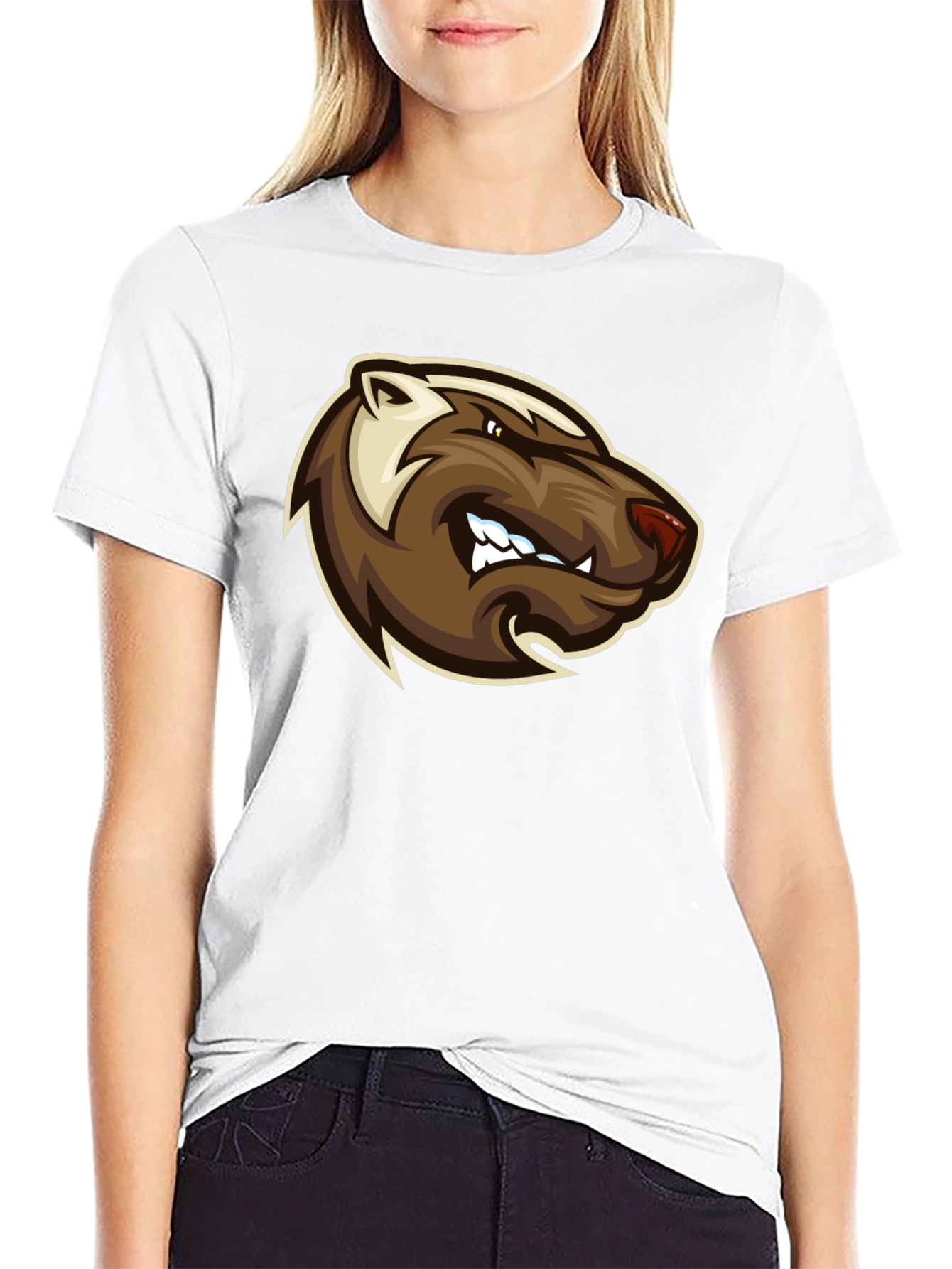 Angry Badger Graphic T-Shirt - Bold Black Tee