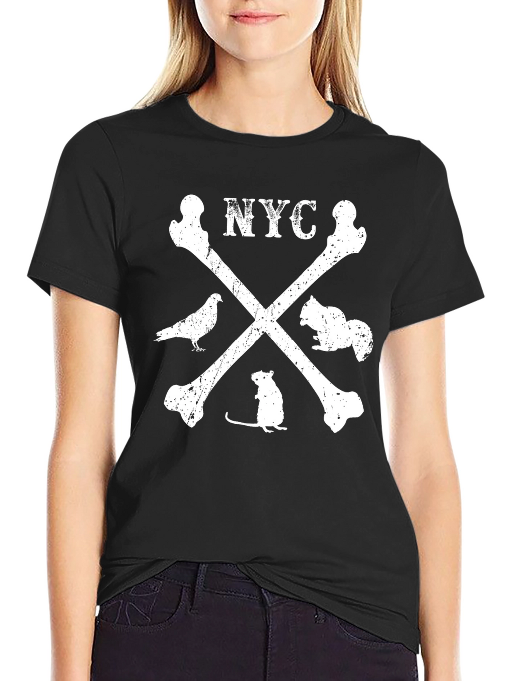 NYC Skull & Bones Graphic T-Shirt