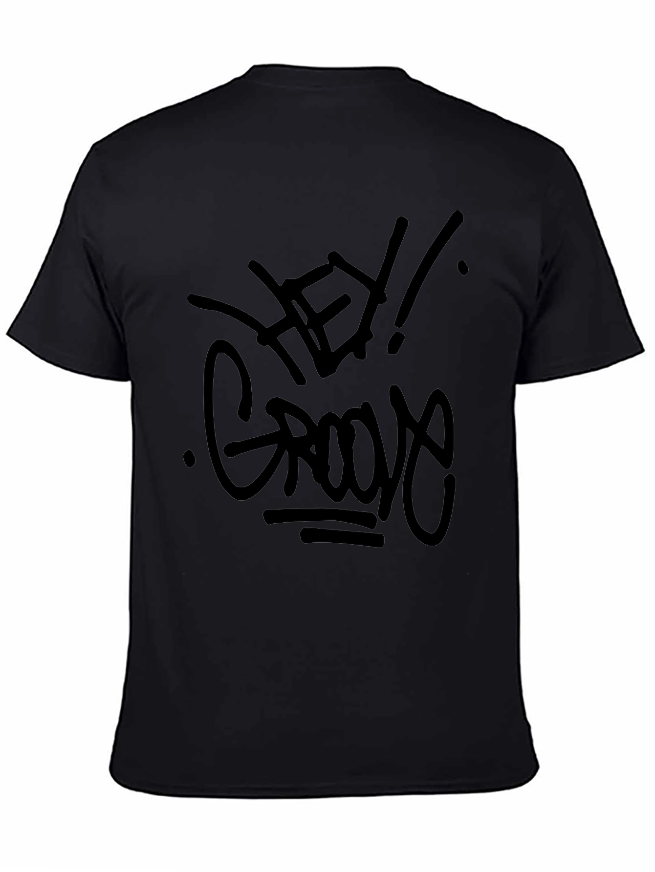 Hey Groove Graphic Tee - Black Casual T-Shirt