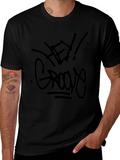 Hey Groove Graphic Tee - Black Casual T-Shirt
