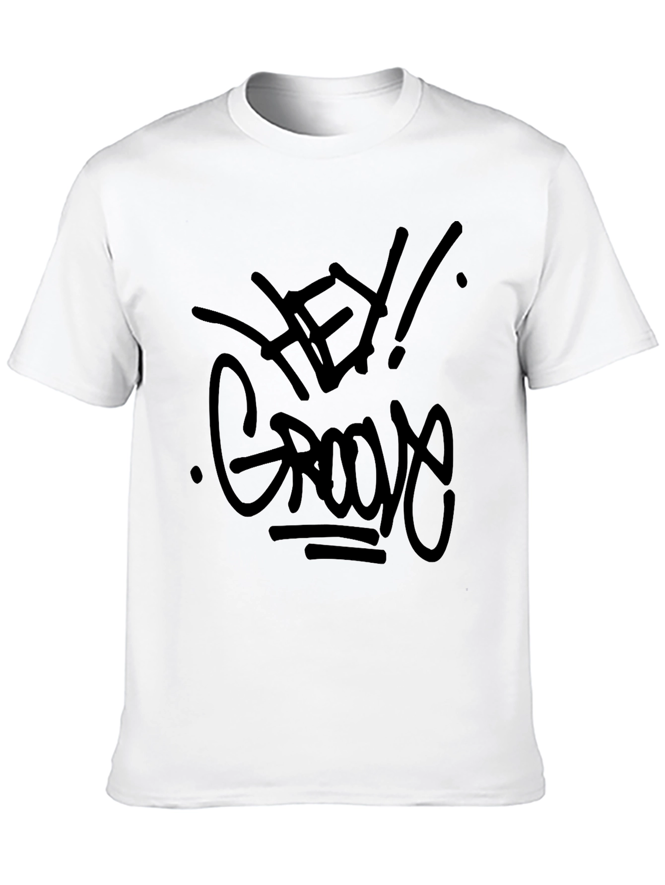 Hey Groove Graphic Tee - Black Casual T-Shirt