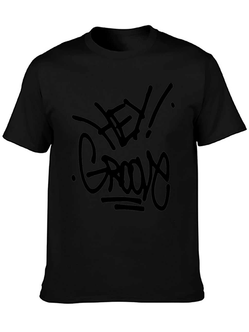 Hey Groove Graphic Tee - Black Casual T-Shirt