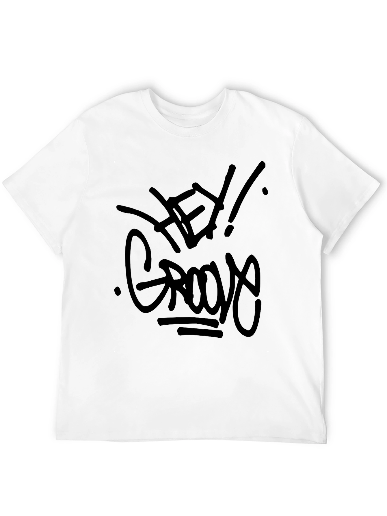 Hey Groove Graphic Tee - Black Casual T-Shirt