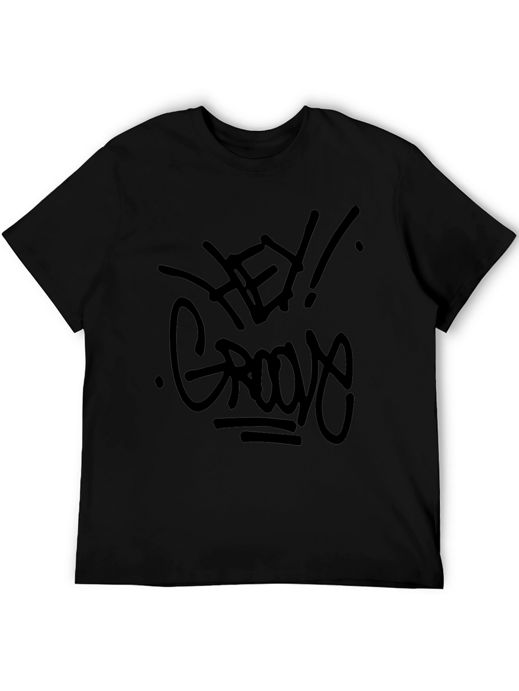 Hey Groove Graphic Tee - Black Casual T-Shirt