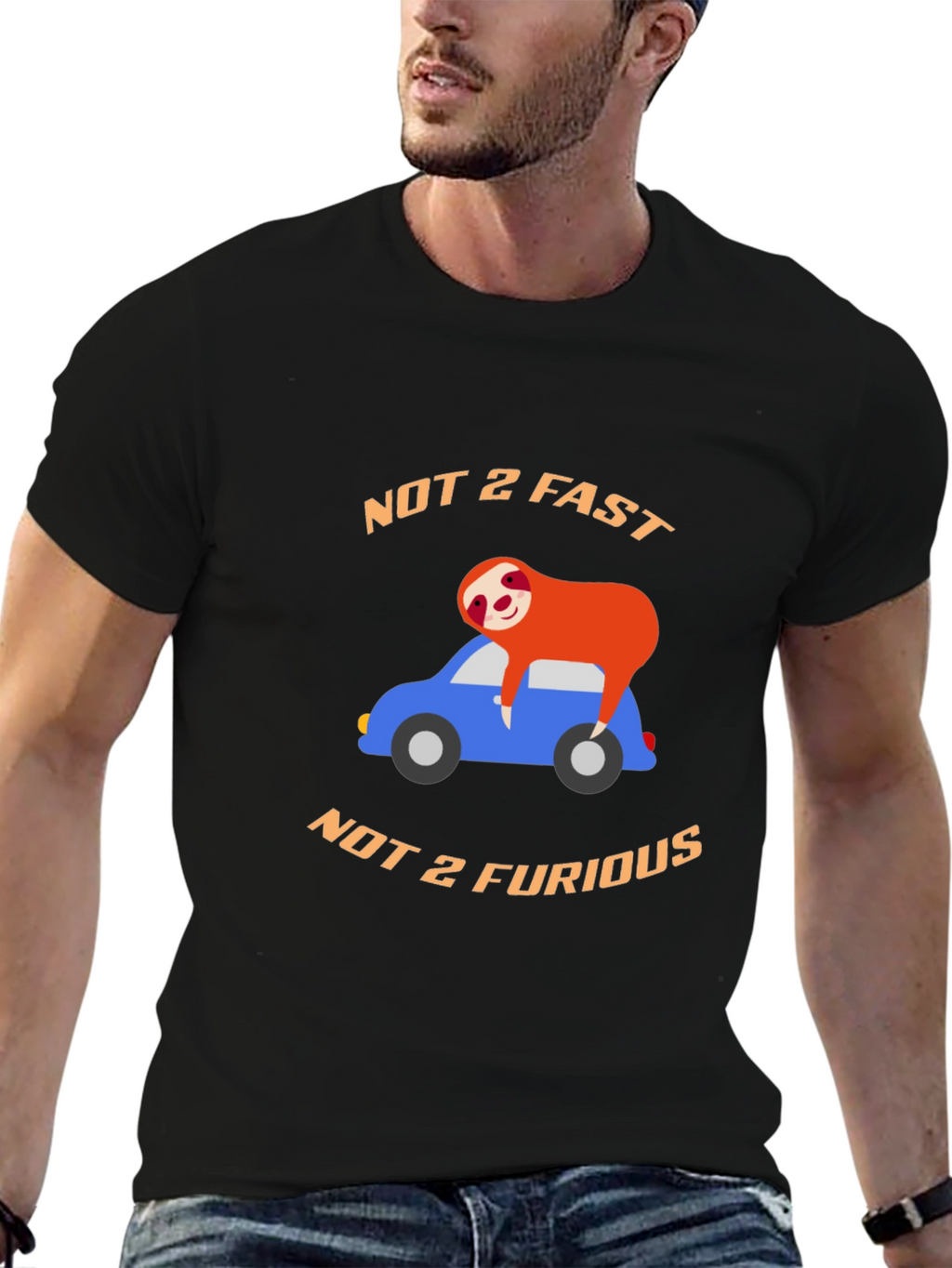 Not 2 Fast T-Shirt: Sloth on Car Tee
