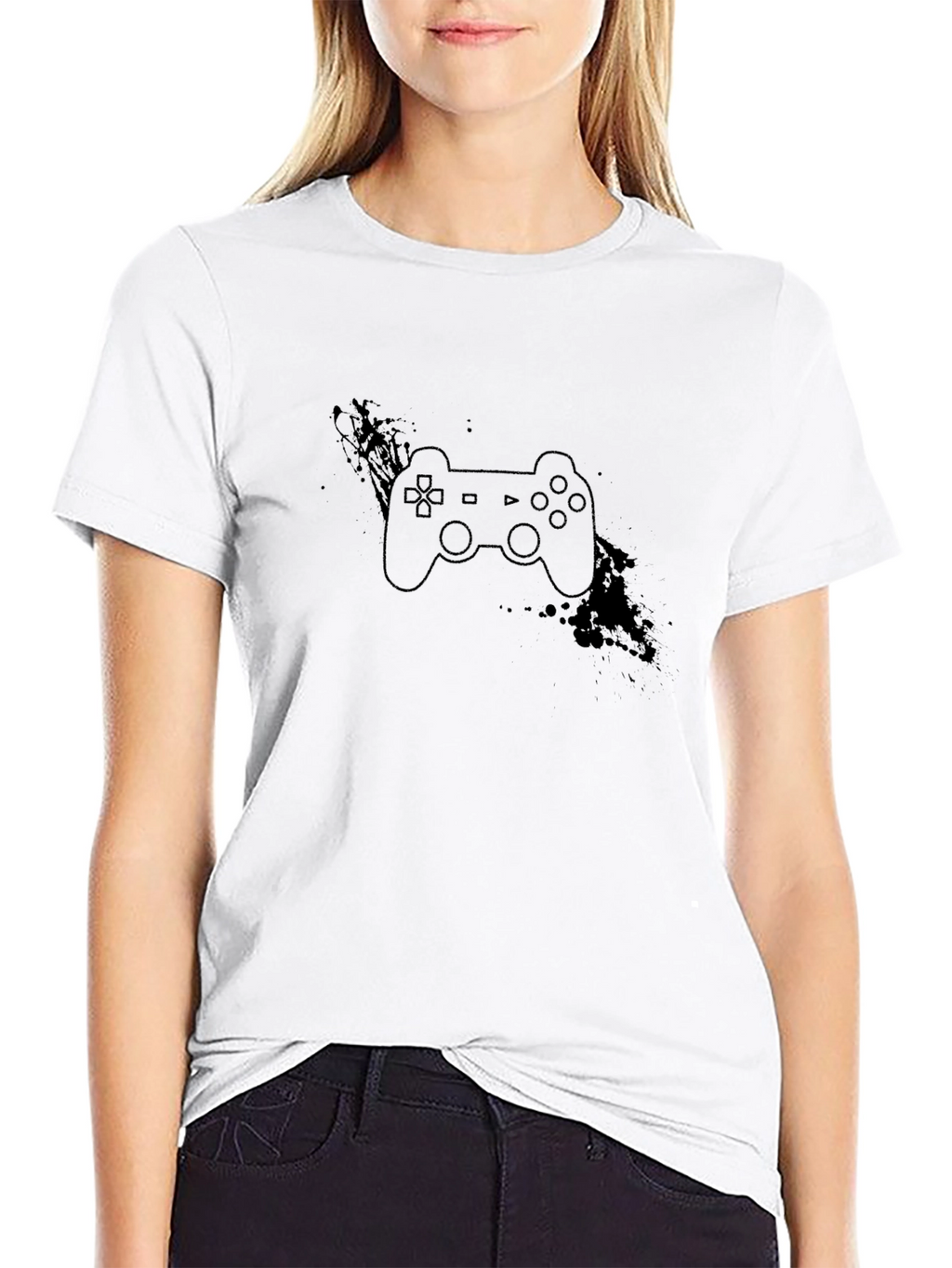 Gamer Style Black Tee - Console Controller Design