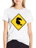Toucan Crossing: Black T-Shirt with Bird Crossing Sign