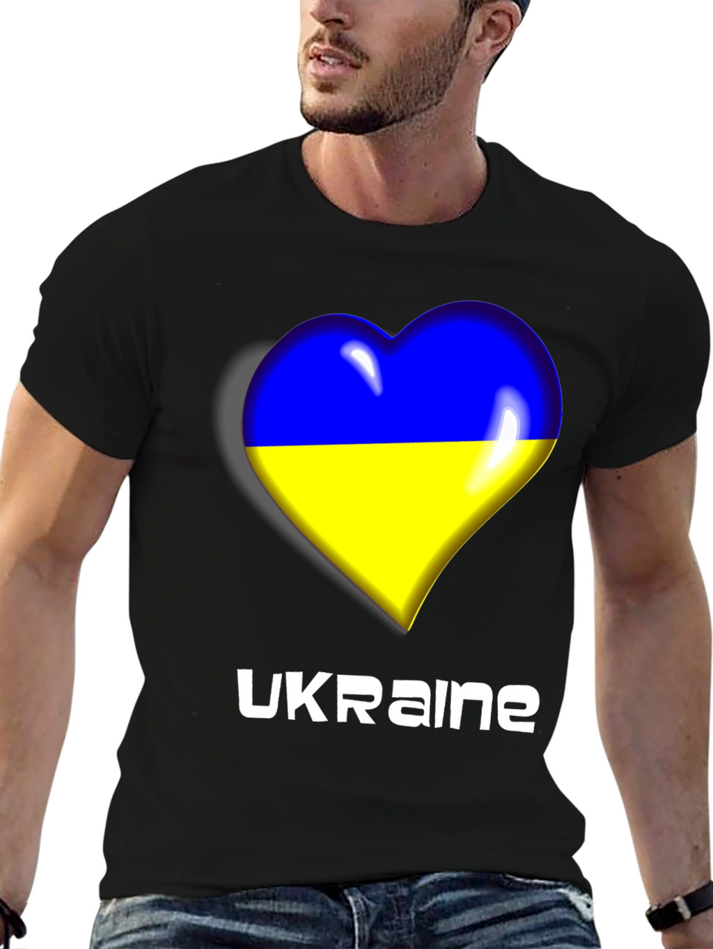Ukraine Heart Flag T-Shirt - Show Your Support!