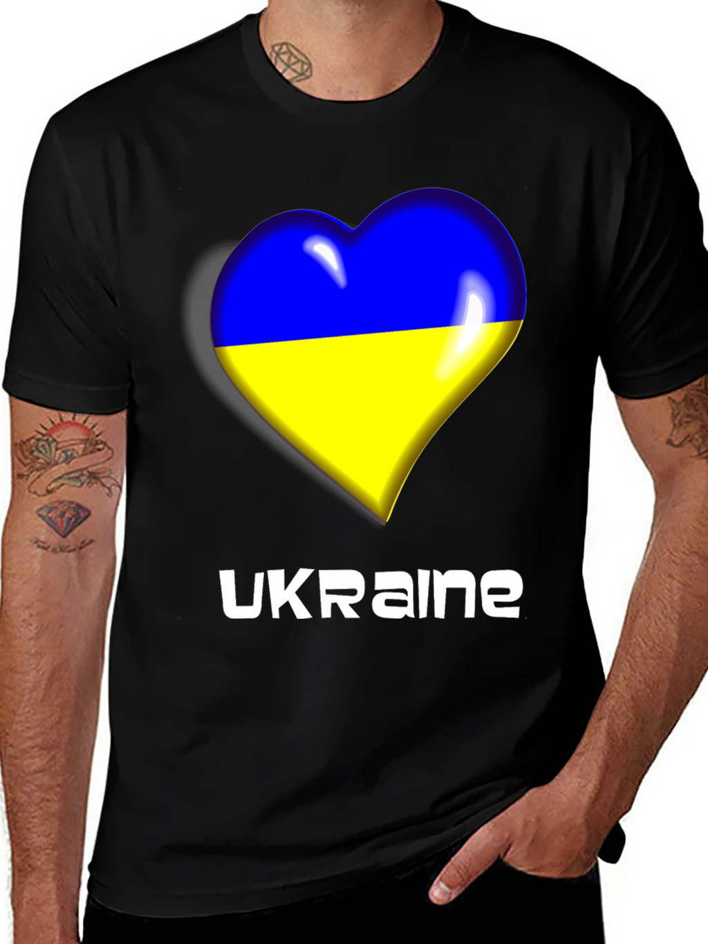 Ukraine Heart Flag T-Shirt - Show Your Support!