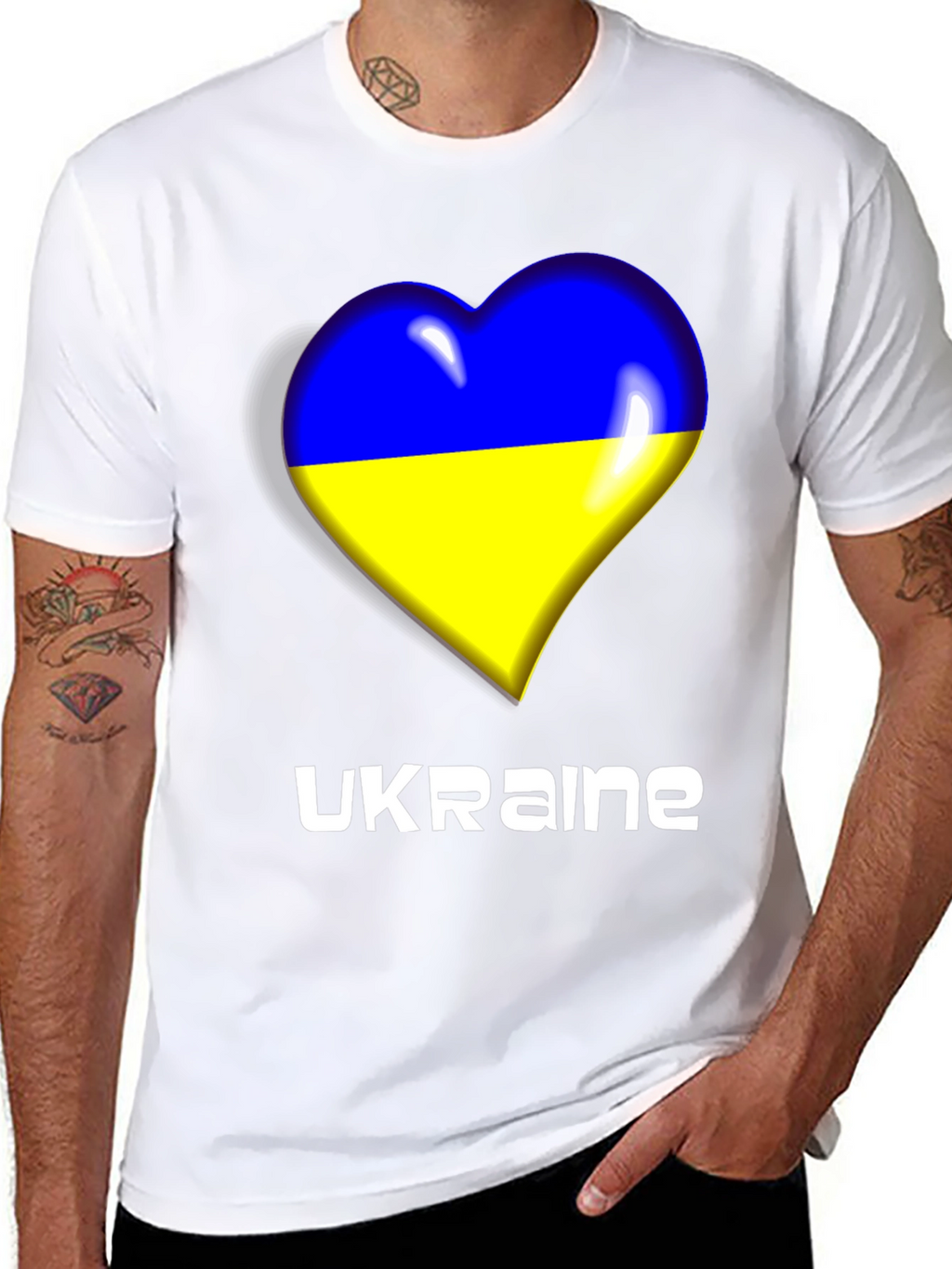 Ukraine Heart Flag T-Shirt - Show Your Support!