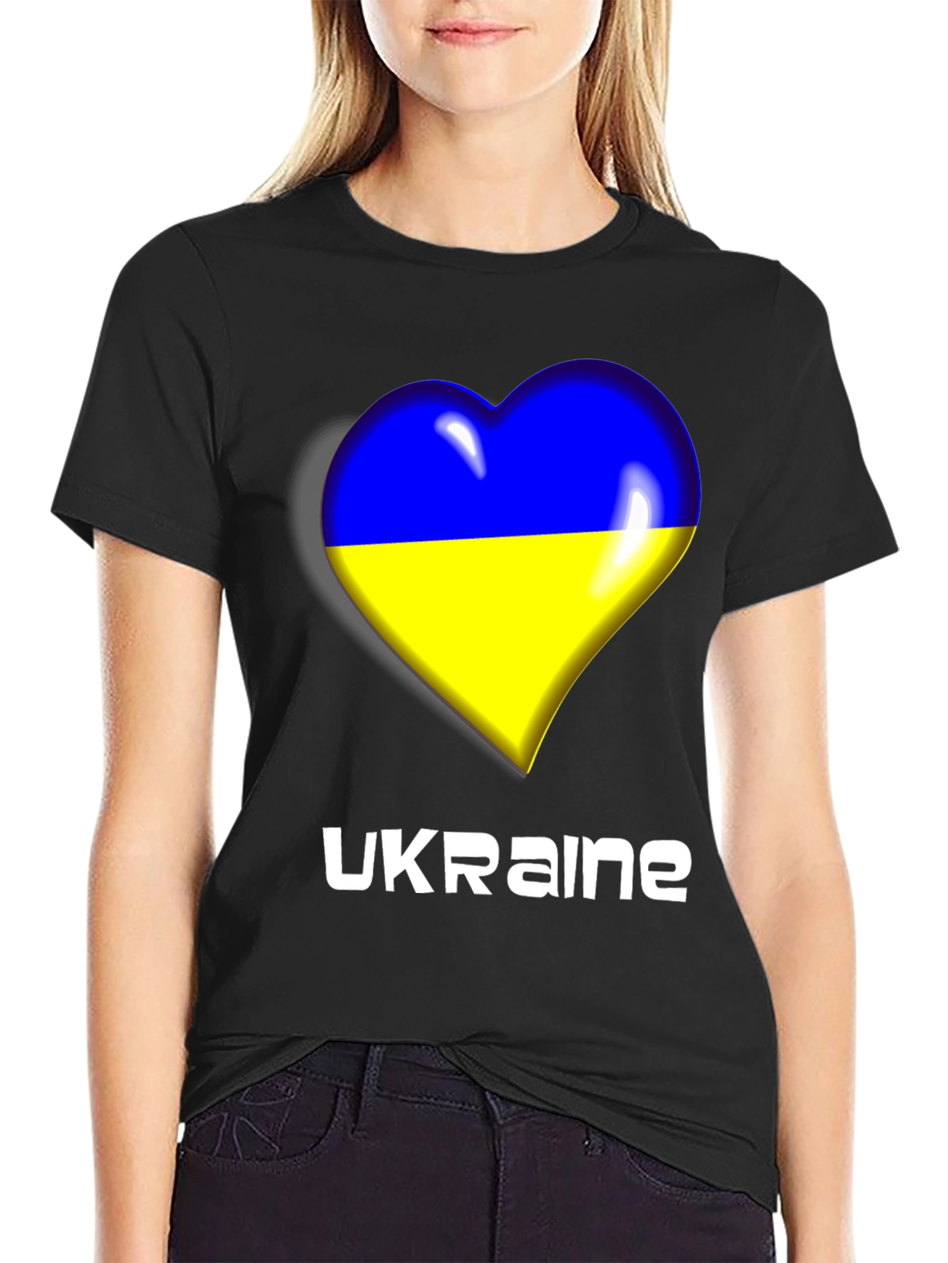 Ukraine Heart Flag T-Shirt - Show Your Support!