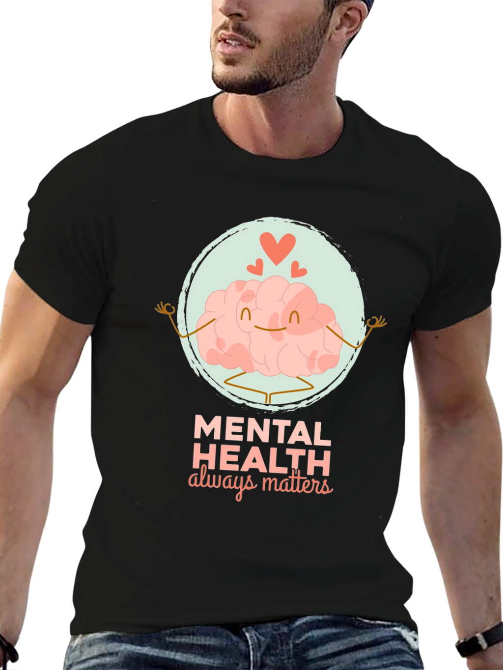 Mental Health Matters T-Shirt - Brain Yoga Design