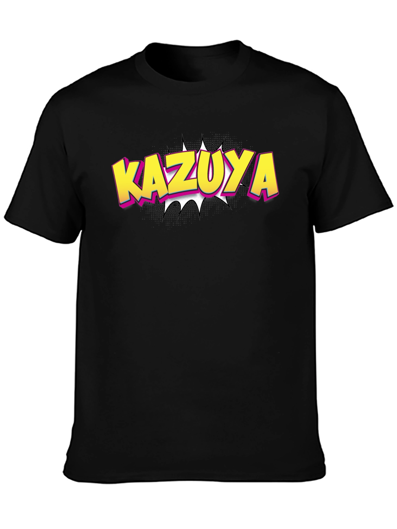 Kazuya Graphic Tee - Black Cotton Blend
