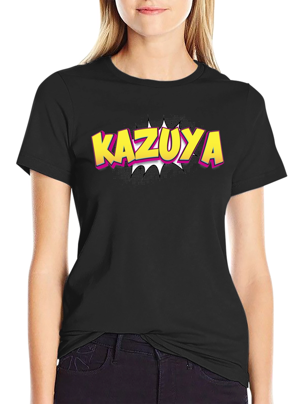Kazuya Graphic Tee - Black Cotton Blend