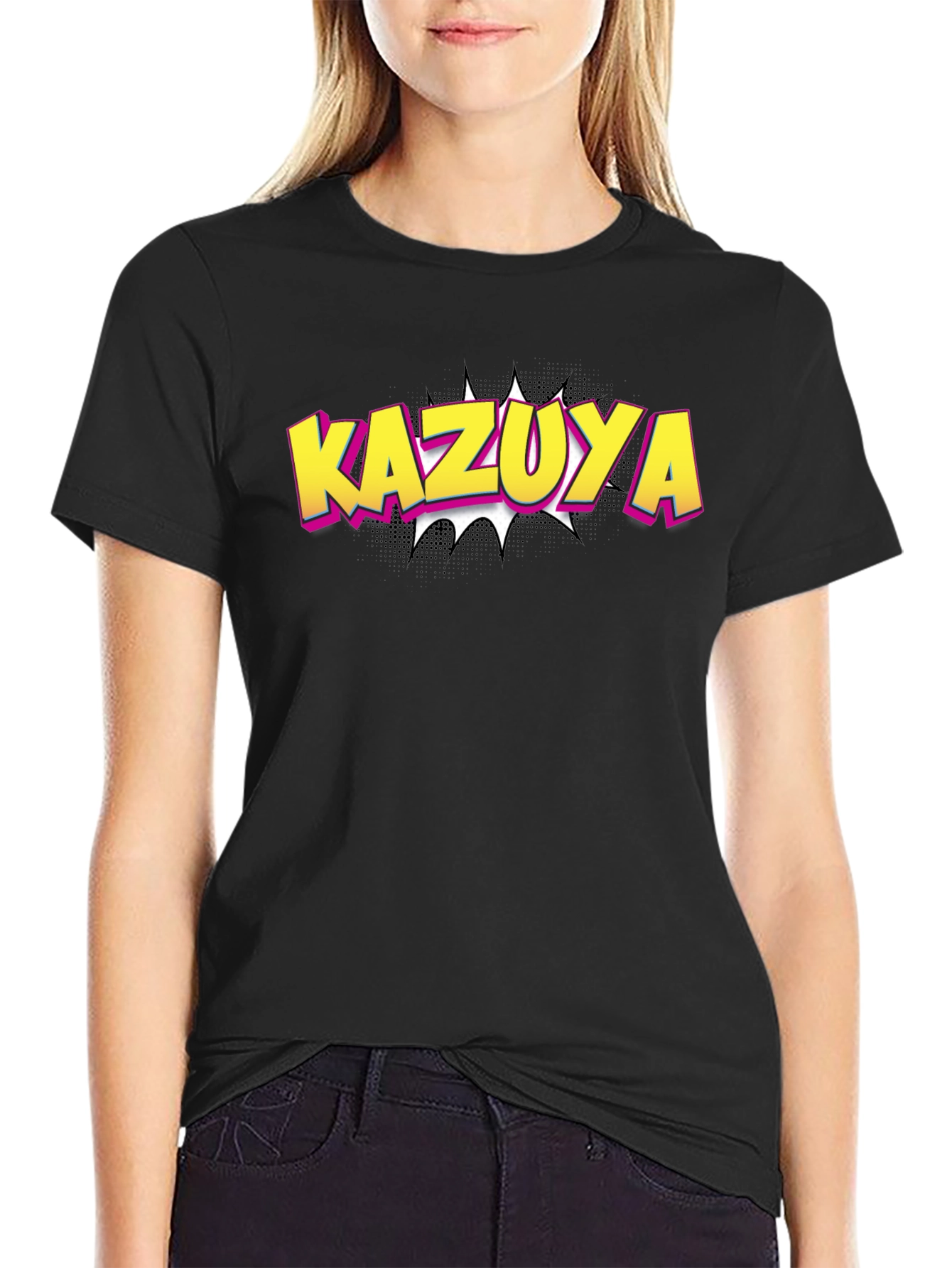 Kazuya Graphic Tee - Black Cotton Blend
