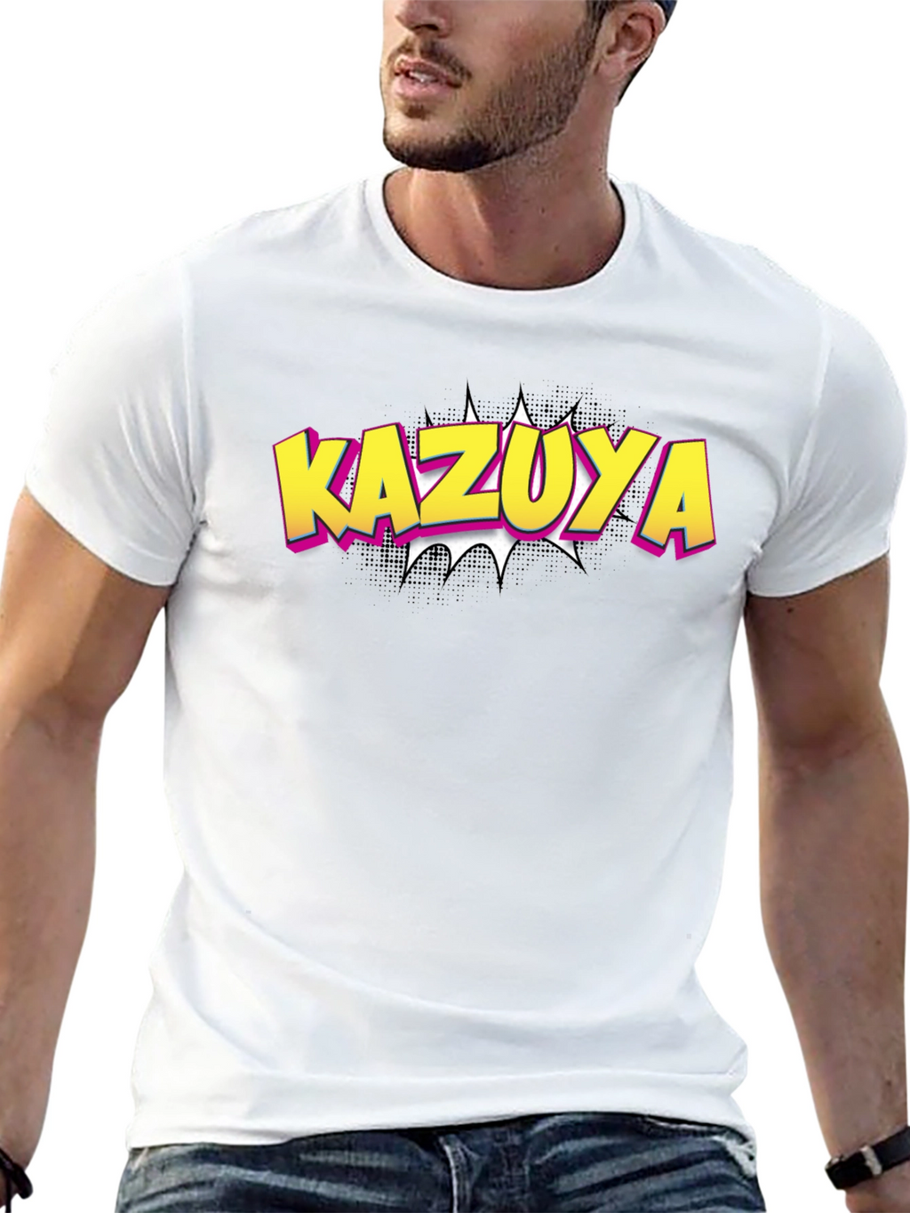 Kazuya Graphic Tee - Black Cotton Blend