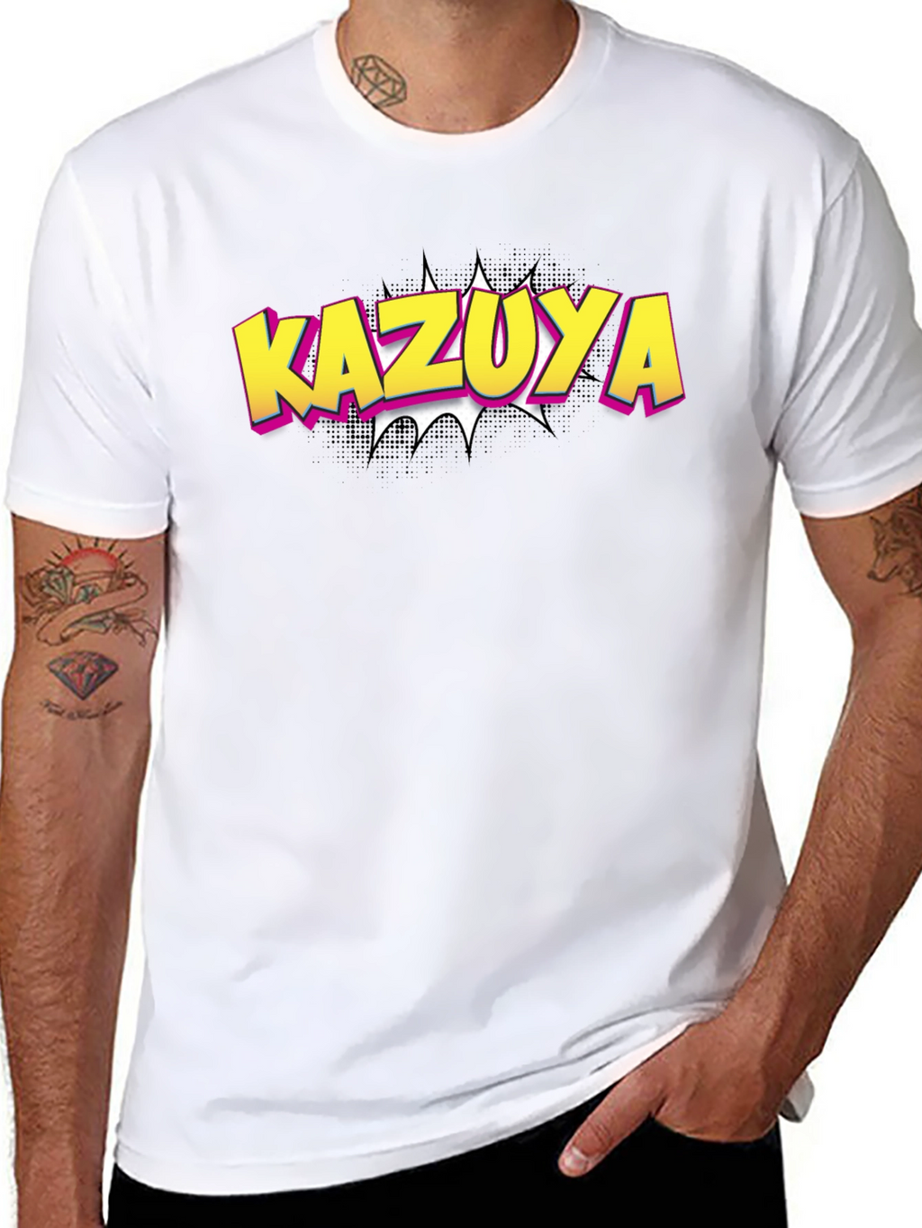 Kazuya Graphic Tee - Black Cotton Blend