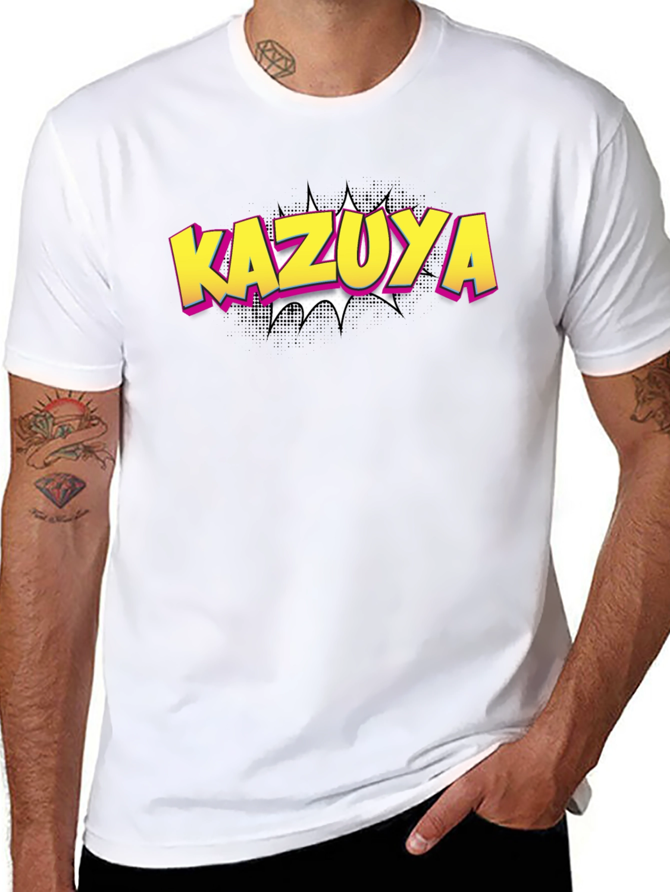 Kazuya Graphic Tee - Black Cotton Blend