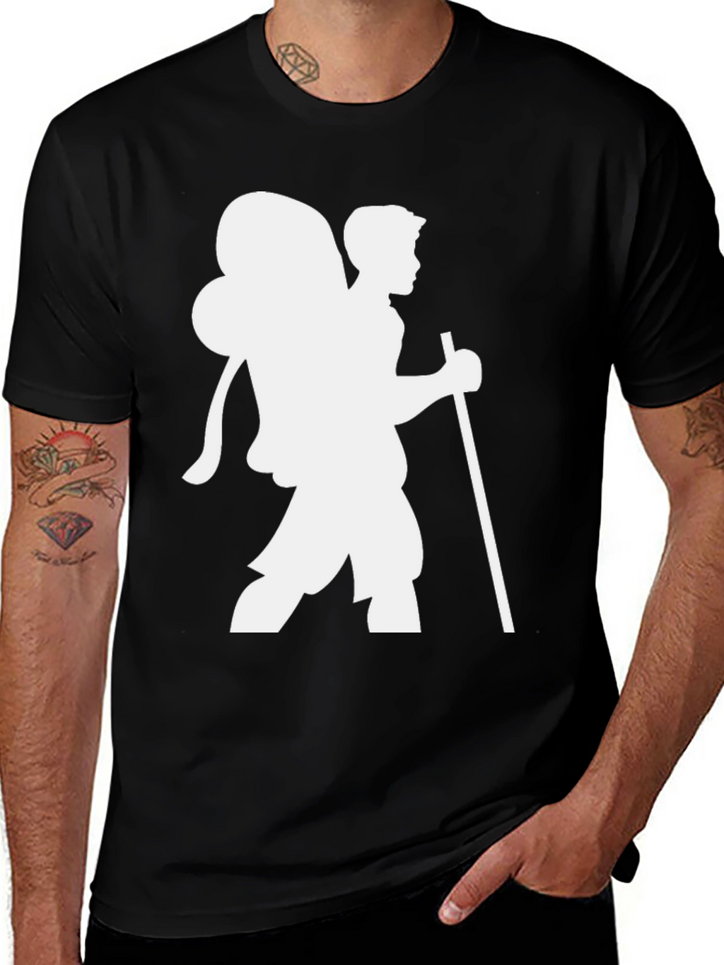 Hiking Silhouette Black T-Shirt