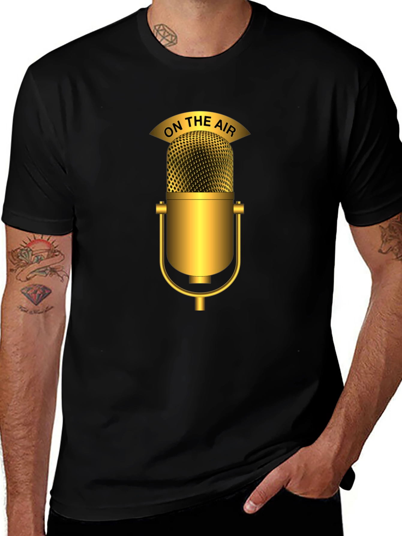 On The Air Microphone Graphic T-Shirt