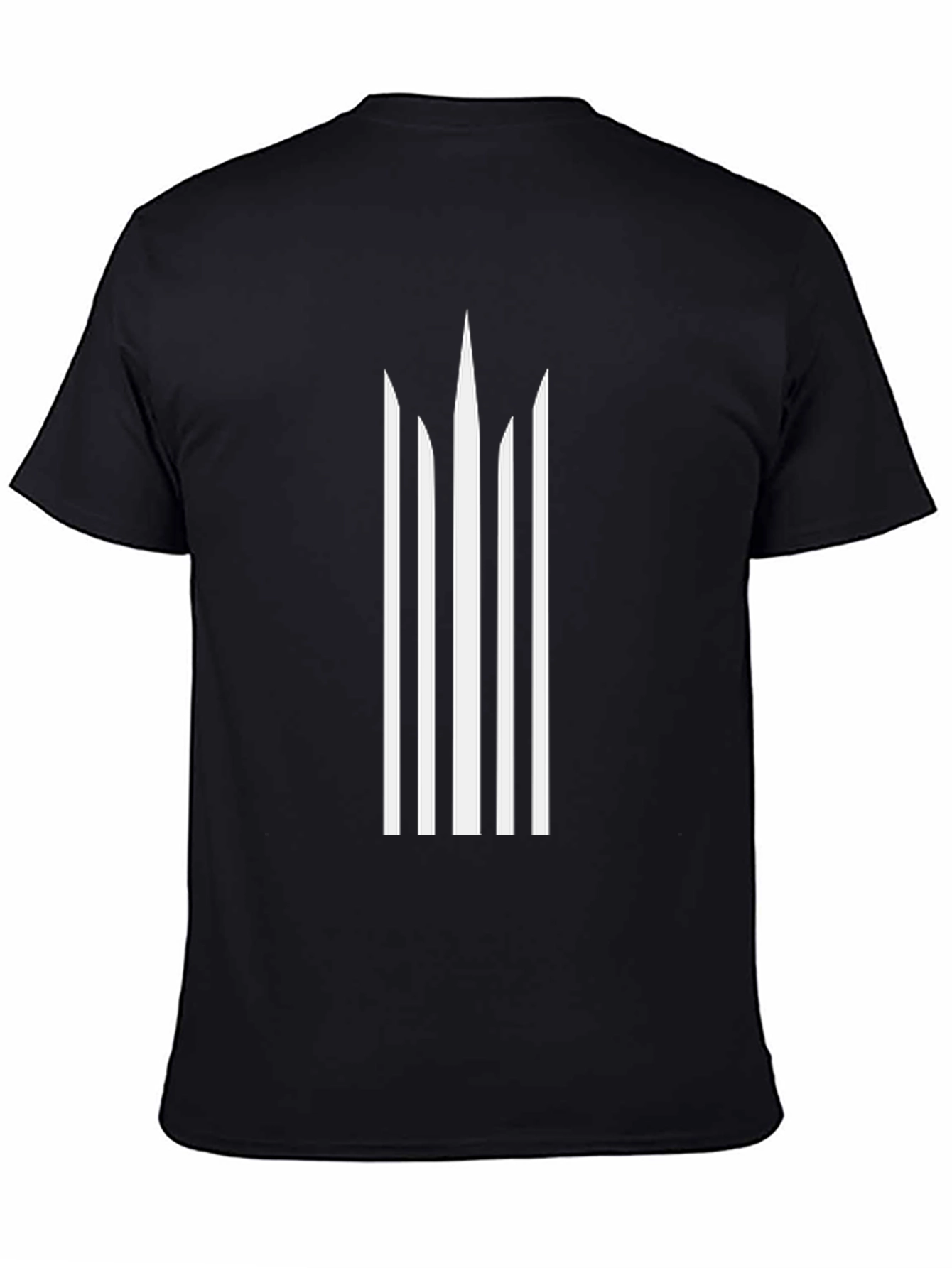 Minimalist Black T-Shirt with Abstract White Design