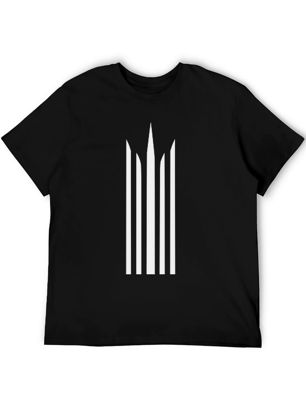 Minimalist Black T-Shirt with Abstract White Design