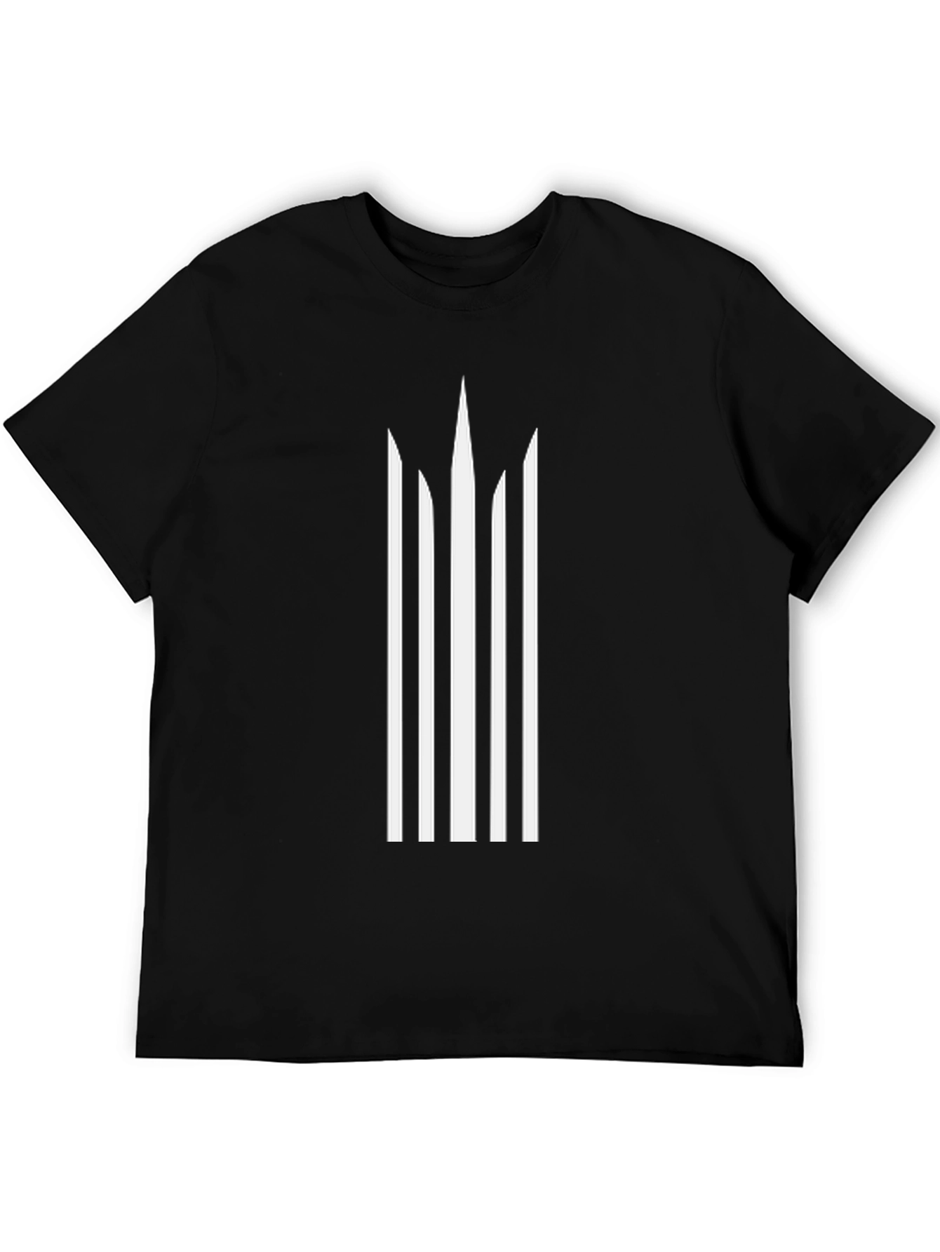 Minimalist Black T-Shirt with Abstract White Design